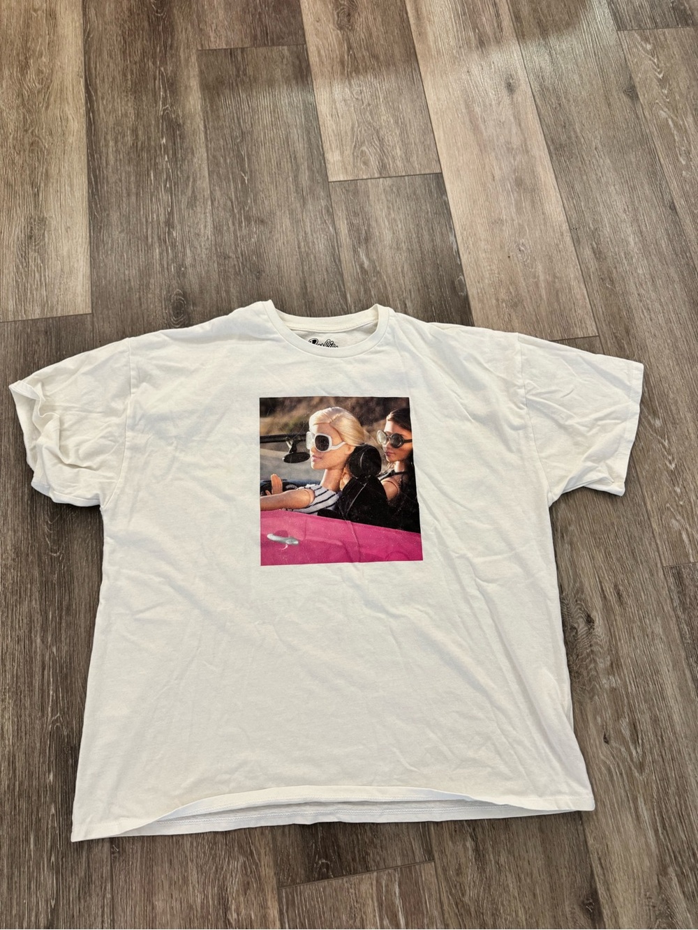 Barbie White T-Shirt with Pink Tie-Dye Accents